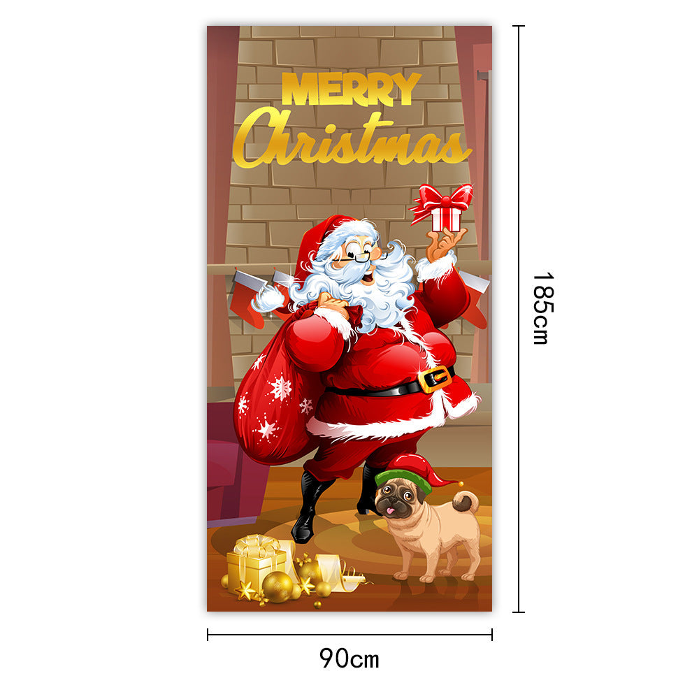 🥳2026 HOT SALE🥳💞50K+ SOLD! 🎄🚪 50% OFF! Christmas Front Door Decoration – 28-second install, washable & reusable fabric cover. Fits 35x79 inch door, indoor/outdoor. Easy holiday cheer! 🎅✨