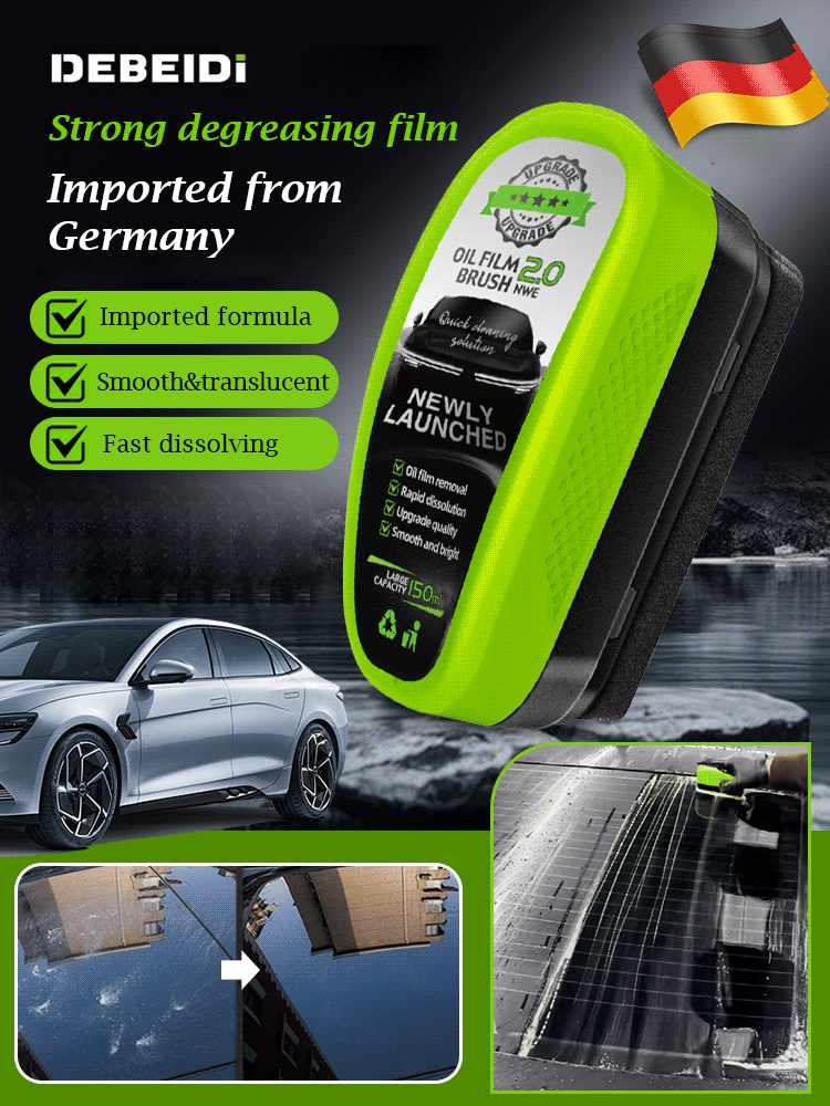 🥳2026 HOT SALE🥳💞50K+ SOLD!🚗✨ BUY 2 GET 1 FREE! Car Oil Film Removal Brush – No more wiper blur! Removes stubborn road grime & oily film. DIY clean windscreen – save on costly auto detailing! 🧼💨
