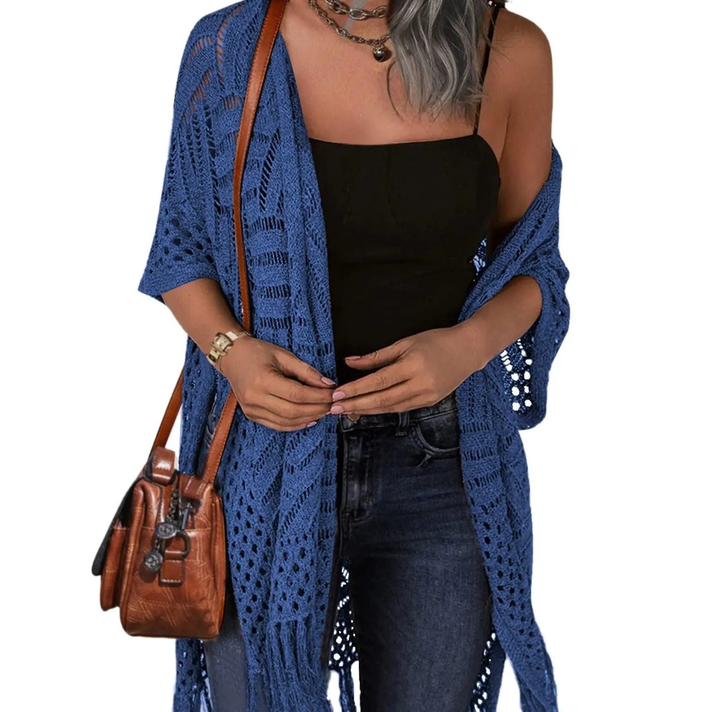 🥳2026 HOT SALE🥳💞50K+ SOLD!🌸☀️ 50% OFF – Just £19.99! Oversized Knit Cardigan – Lightweight crochet tassel kimono for spring & summer. Breathable viscose‑nylon blend – no itch, no cling – layer over anything! 🧶✨