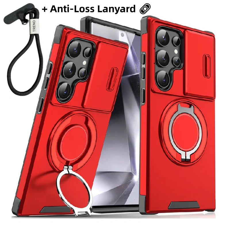🥳2026 HOT SALE🥳💞50K+ SOLD!🎬🔥 50% OFF! 3-in-1 Magnetic Case for Samsung – Snap & Go Stand + Raised Camera Guard + Full Protection. Your all-in-one daily shield. 🛡️🧲