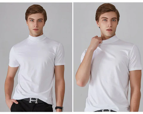 🥳2026 HOT SALE🥳💞50K+ SOLD!🏆🥧 LIMITED TIME £9.99! 🎁 High Neck Slim Fit T-Shirt – Soft cotton blend, gentle on skin! Perfect layering piece for chilly days. Easy-care, no ironing needed. Smart enough for pub, comfy enough for home. 🍻🧥