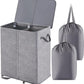 🥳2026 HOT SALE🥳💞50K+ SOLD! 🧺✨ 50% OFF! Two-Compartment Laundry Basket with Lid – removable inner bags separate whites & coloureds. Keep laundry organised & tidy! 🏠💪
