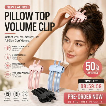 🥳2026 HOT SALE🥳💞50K+ SOLD!💨🪄 50% OFF! Wireless Heated Root Lift Clip – Salon‑style crown volume for fine, flat hair. No backcombing, no damage – just clip, heat & go! 🌀✨