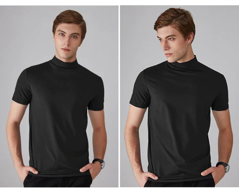 🥳2026 HOT SALE🥳💞50K+ SOLD!🏆🥧 LIMITED TIME £9.99! 🎁 High Neck Slim Fit T-Shirt – Soft cotton blend, gentle on skin! Perfect layering piece for chilly days. Easy-care, no ironing needed. Smart enough for pub, comfy enough for home. 🍻🧥