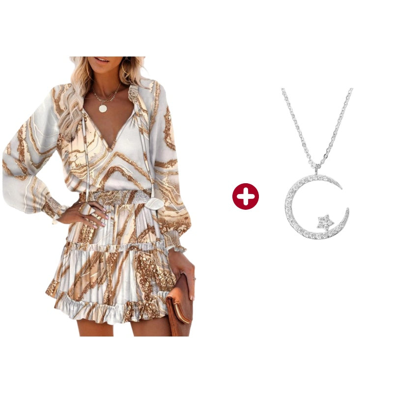 🥳2026 HOT SALE🥳💞50K+ SOLD!🌹👗 50% OFF! V-Neck Ruffle Hem Mini Dress – Soft long sleeves, flattering V-neck. Playful ruffle hem adds charm. Perfect for dinners or date nights. 🕊️✨