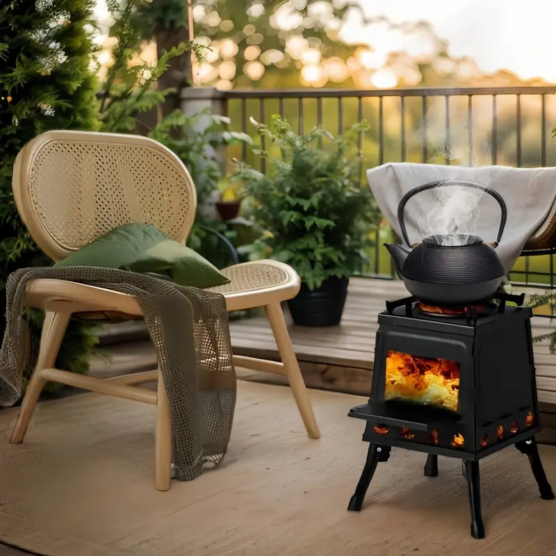 🥳2026 HOT SALE🥳💞50K+ SOLD! 🔥🏕️ 50% OFF! Portable Wood Burning Rocket Stove – 16 vent holes create super-efficient airflow, boils water in minutes. Heavy-duty cast iron holds heat – no more waiting around for a cuppa! ☕✨