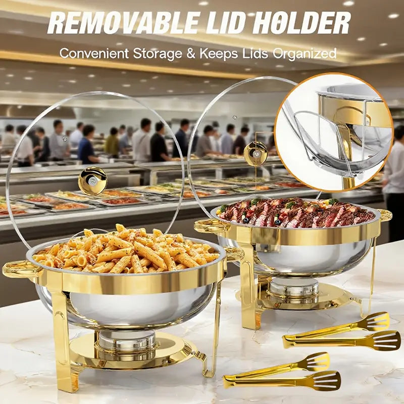 🥳2026 HOT SALE🥳💞50K+ SOLD! 🍽️🔥 50% OFF! Garvee 5QT Stainless Steel Chafing Dish – rust-resistant, gold finish, keeps food warm. Perfect for weddings, parties & buffets! ✨🛡️