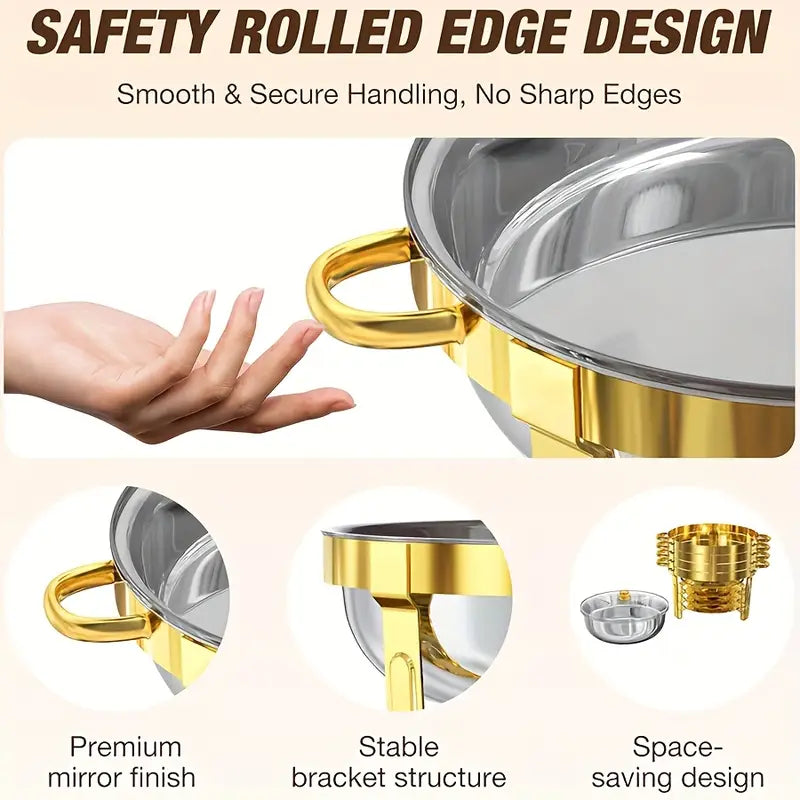 🥳2026 HOT SALE🥳💞50K+ SOLD! 🍽️🔥 50% OFF! Garvee 5QT Stainless Steel Chafing Dish – rust-resistant, gold finish, keeps food warm. Perfect for weddings, parties & buffets! ✨🛡️