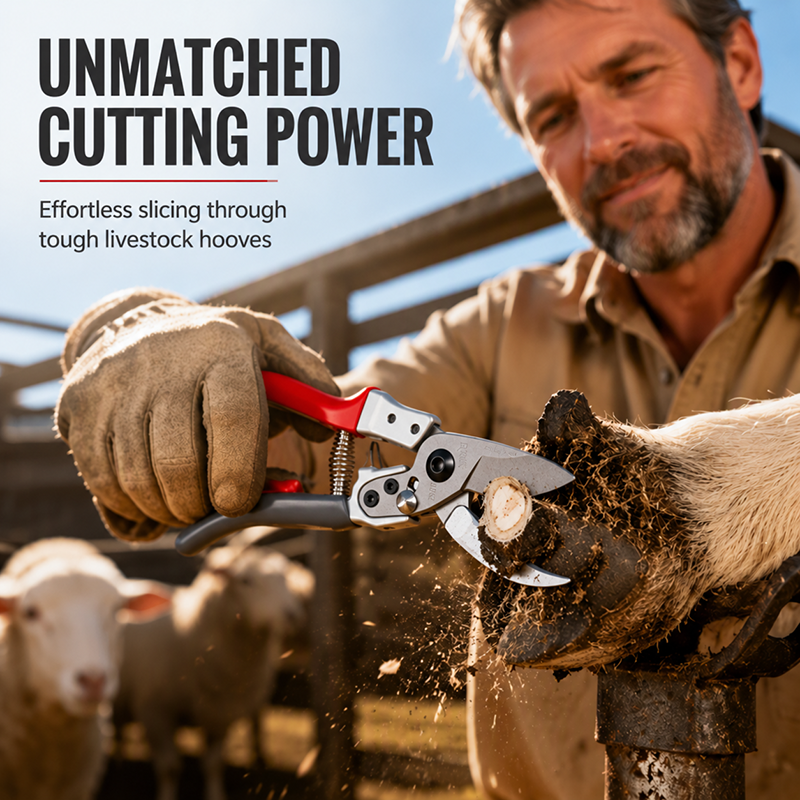 🥳2026 HOT SALE🥳💞50K+ SOLD! 🐏✂️ 50% OFF! Multi-Purpose Shears – SK5 steel blade, rubberized grip, 30/50mm cut. For sheep, cow & horse hooves + garden pruning! 🌿💪