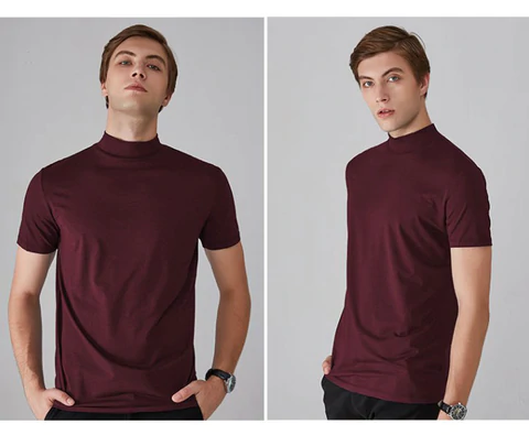 🥳2026 HOT SALE🥳💞50K+ SOLD!🏆🥧 LIMITED TIME £9.99! 🎁 High Neck Slim Fit T-Shirt – Soft cotton blend, gentle on skin! Perfect layering piece for chilly days. Easy-care, no ironing needed. Smart enough for pub, comfy enough for home. 🍻🧥