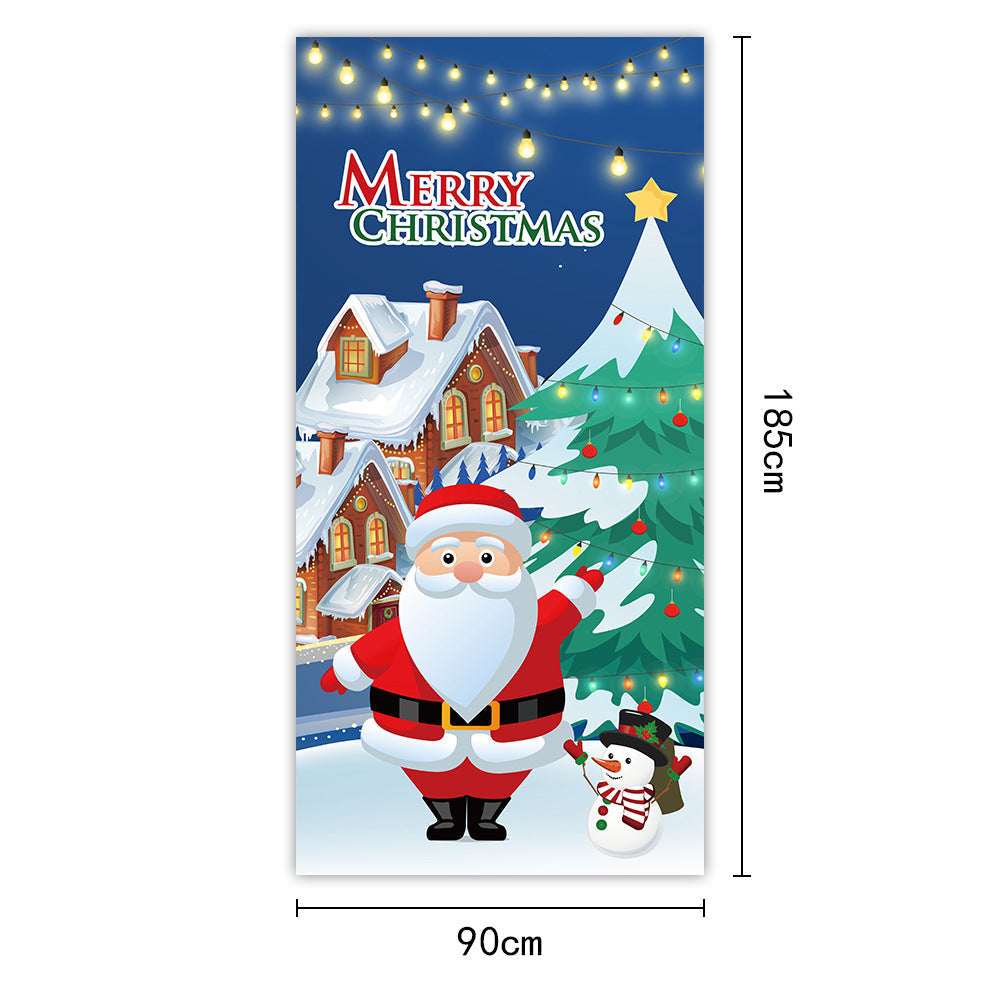 🥳2026 HOT SALE🥳💞50K+ SOLD! 🎄🚪 50% OFF! Christmas Front Door Decoration – 28-second install, washable & reusable fabric cover. Fits 35x79 inch door, indoor/outdoor. Easy holiday cheer! 🎅✨