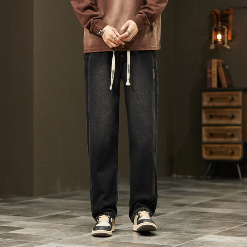 🥳2026 HOT SALE🥳💞50K+ SOLD!💥🕊️ 50% OFF! Men's Loose Straight Jeans – Roomy & relaxed all day! Easy elastic waist, no tight squeeze. Classic straight leg, moves with you. Perfect for everyday wear. 👖✨