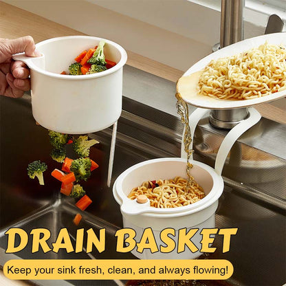 🥳2026 HOT SALE🥳💞50K+ SOLD!🚫💧 Stop Clogged Sinks for Good! Push-to-Empty Food Catcher Basket Half Price🧺✨