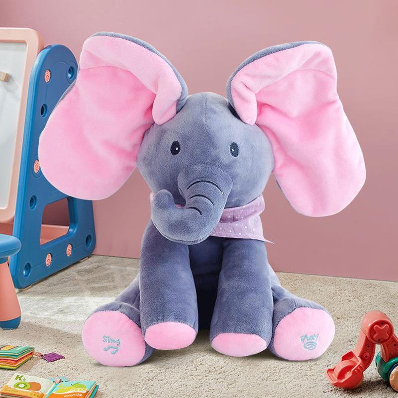 🥳2026 HOT SALE🥳💞50K+ SOLD! 🐘🎶 50% OFF! Peek-A-Boo Singing Elephant Plush – sings, flaps ears & plays peek-a-boo. Soft, safe & interactive for babies & toddlers. Perfect gift! 👶💚