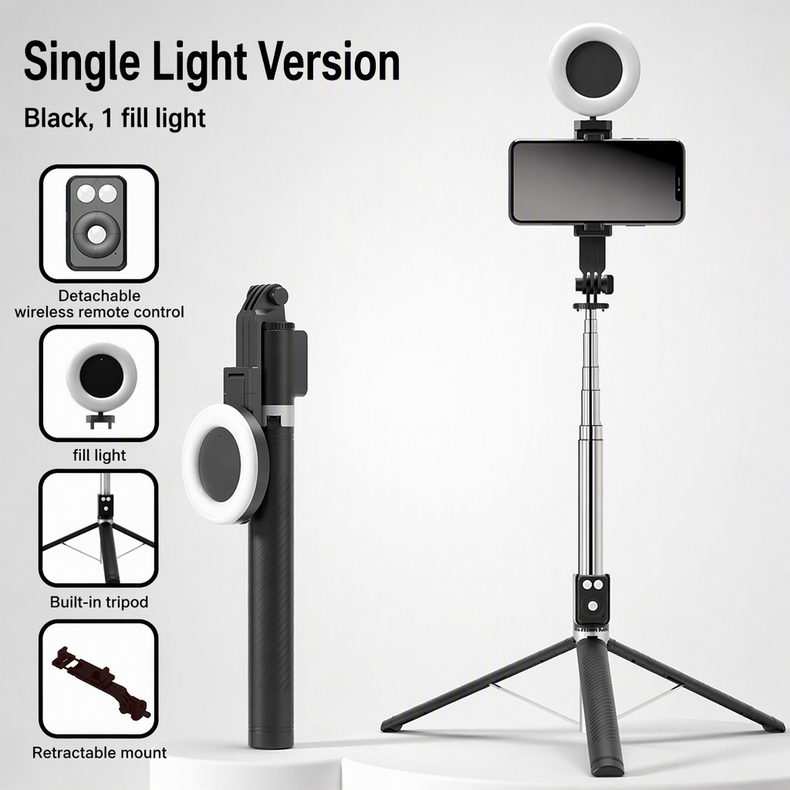 🥳2026 HOT SALE🥳💞50K+ SOLD! 📱🤳 50% OFF! 180cm Smart Face-Tracking Selfie Stick – 360° auto follow, dual fill lights & built-in camera. Stay in frame for live streaming & videos! 🛡️✅