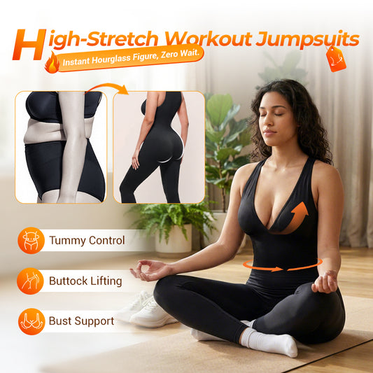 🥳2026 HOT SALE🥳💞50K+ SOLD!🌸🦋50% OFF High-Stretch V-Neck Jumpsuit – All-day ease for fitness & beyond. Breathable, flexible & effortlessly chic. Your go-to for movement. 🧘‍♀️💫