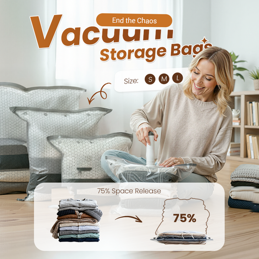 🥳2026 HOT SALE🥳💞50K+ SOLD!👵🧳 50% OFF! Cordless Vacuum Storage Set – 15 bags, 140L/min pump. Shrinks clothes, saves space. Waterproof & reusable. Holiday essential. 🎒⚡