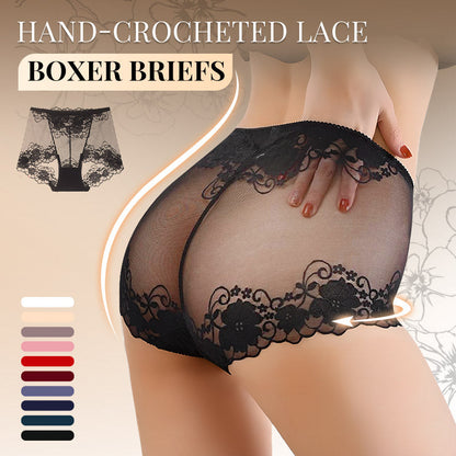 🥳2026 HOT SALE🥳💞50K+ SOLD!🧶🤍 50% OFF! Hand-Crocheted Lace Boxer Briefs – High-rise, breathable & gently shaping. Unique crochet detail, soft against skin. Everyday elegance. 👙✨
