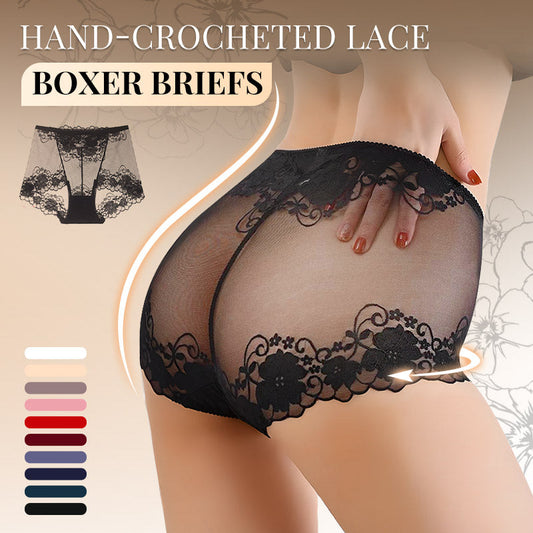 🥳2026 HOT SALE🥳💞50K+ SOLD!🧶🤍 50% OFF! Hand-Crocheted Lace Boxer Briefs – High-rise, breathable & gently shaping. Unique crochet detail, soft against skin. Everyday elegance. 👙✨