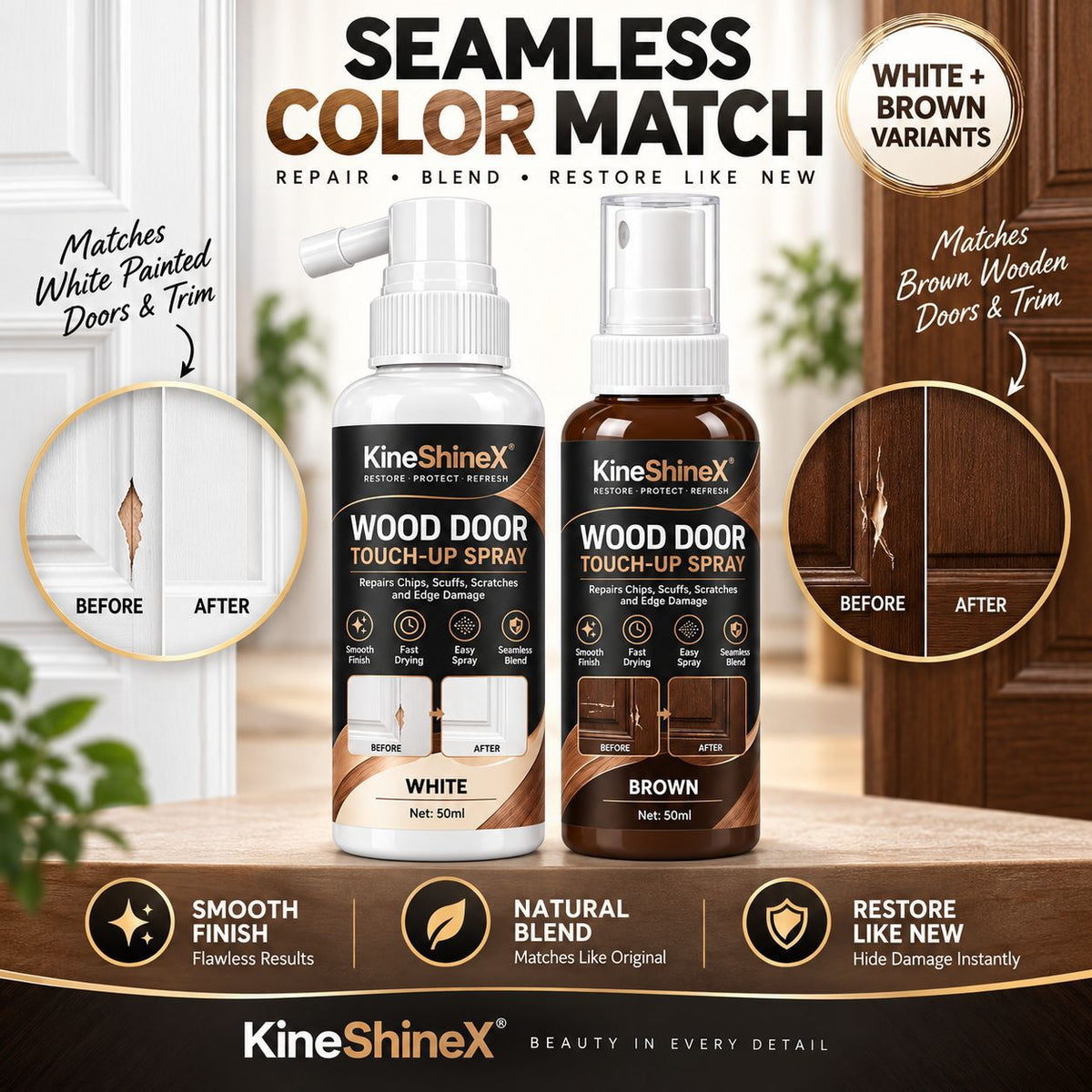🥳2026 HOT SALE🥳💞50K+ SOLD! 🪵✨ 50% OFF! Brown Wood Touch-Up Spray – restores faded outdoor furniture, precision spray, waterproof & crack-free. Refresh your garden wood! 🛡️💪