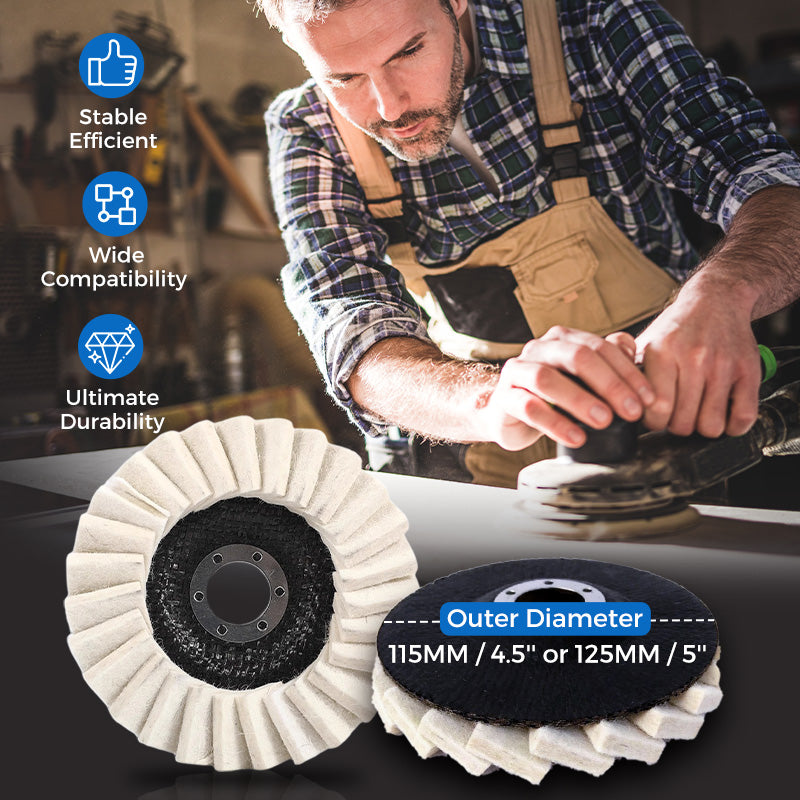 🥳2026 HOT SALE🥳💞50K+ SOLD!🏆⚡ Gentle Power for a Flawless Shine. Professional Wool Felt Flap Discs – NOW 50% OFF! 💎🔧