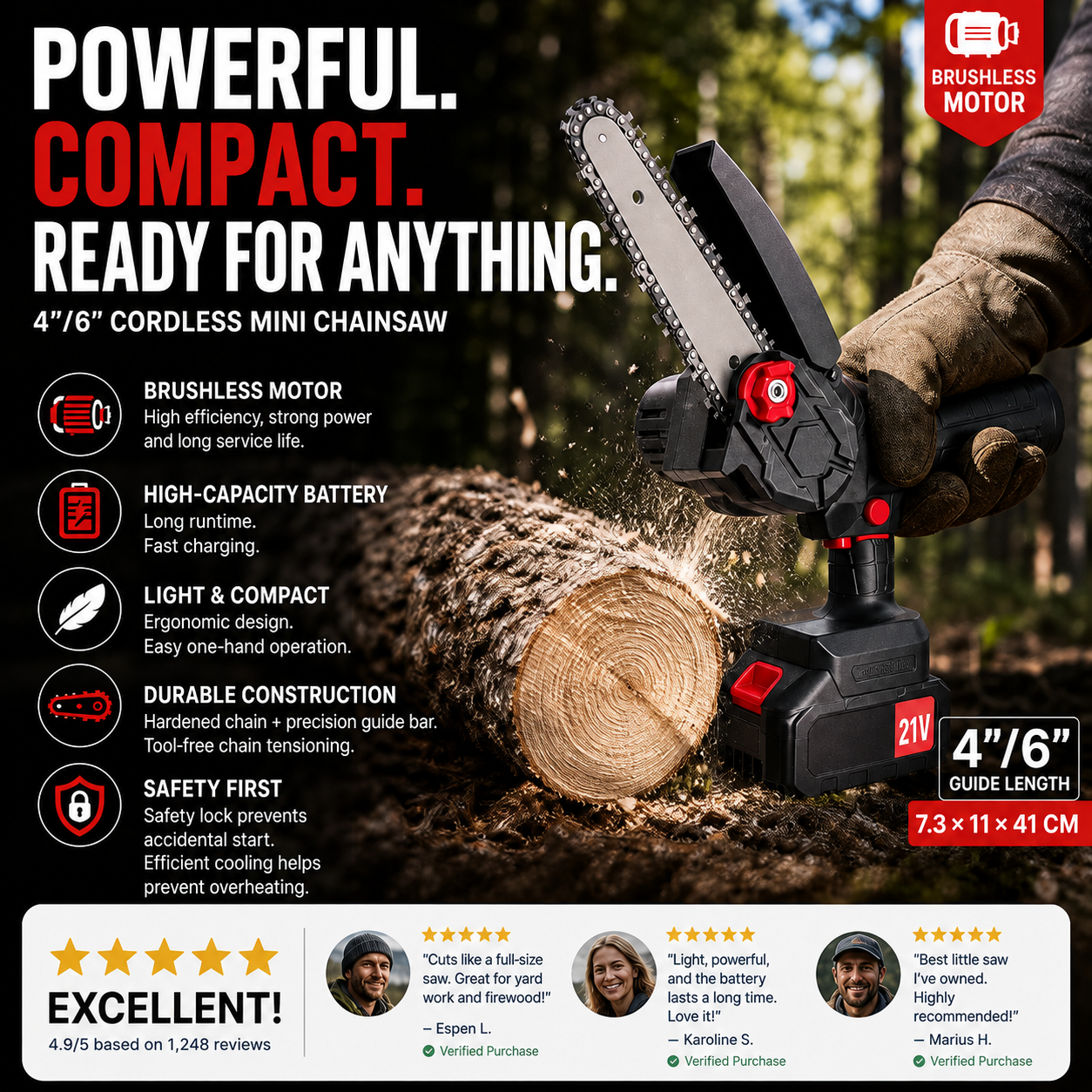 🥳2026 HOT SALE🥳💞50K+ SOLD! 🔋⚡ 50% OFF! Brushless Portable Mini Saw – Powerful motor, long-lasting battery & lightweight ergonomic design. Perfect for pruning, firewood & yard work – safe & efficient! 🌳✨