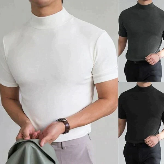 🥳2026 HOT SALE🥳💞50K+ SOLD!🏆🥧 LIMITED TIME £9.99! 🎁 High Neck Slim Fit T-Shirt – Soft cotton blend, gentle on skin! Perfect layering piece for chilly days. Easy-care, no ironing needed. Smart enough for pub, comfy enough for home. 🍻🧥