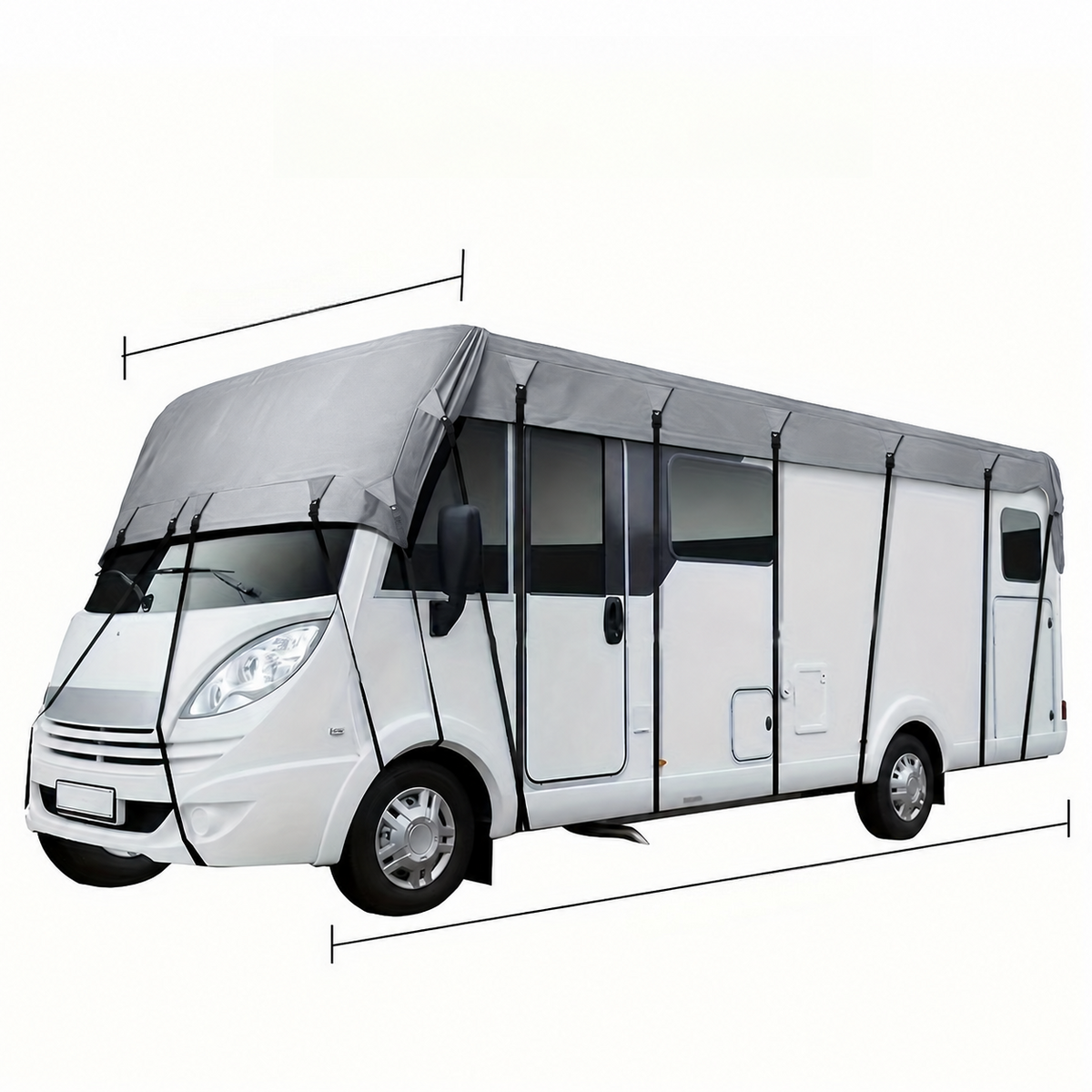 🥳2026 HOT SALE🥳💞50K+ SOLD! 🚐☔ 50% OFF! Caravan & Motorhome Roof Cover – 210D Oxford, silver-coated, adjustable straps & 2 tension straps. Protects roof from rain, leaves & costly repairs! 🛡️✅