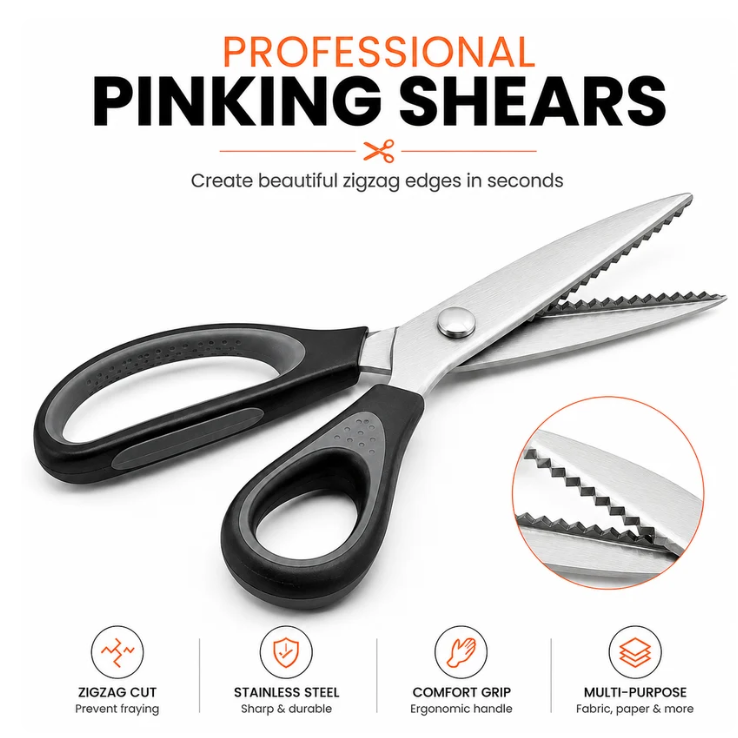 🥳2026 HOT SALE🥳💞50K+ SOLD! ✂️🧵 50% OFF! DIY Serrated Sewing Scissors – Ultra-sharp stainless steel, cuts cleanly to the tip. Ideal for fabric, leather & paper – perfect zigzag edges every time! 🎨✅
