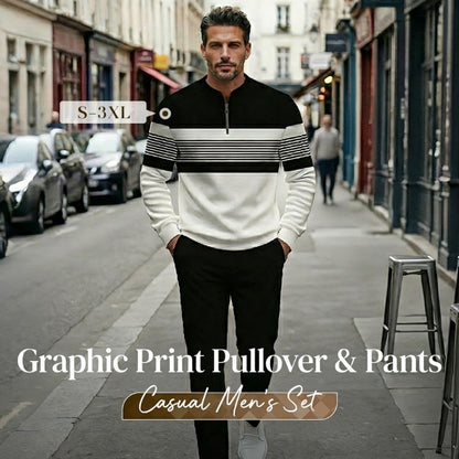🥳2026 HOT SALE🥳💞50K+ SOLD!🌧️⏰ 50% OFF! Men's Casual 2-Piece Set – Your go-to for casual days! Soft fleece lining, easy pull-on pants. Street style meets everyday comfort. Perfect for unpredictable British weather. 👖👕