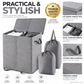 🥳2026 HOT SALE🥳💞50K+ SOLD! 🧺✨ 50% OFF! Two-Compartment Laundry Basket with Lid – removable inner bags separate whites & coloureds. Keep laundry organised & tidy! 🏠💪