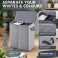 🥳2026 HOT SALE🥳💞50K+ SOLD! 🧺✨ 50% OFF! Two-Compartment Laundry Basket with Lid – removable inner bags separate whites & coloureds. Keep laundry organised & tidy! 🏠💪