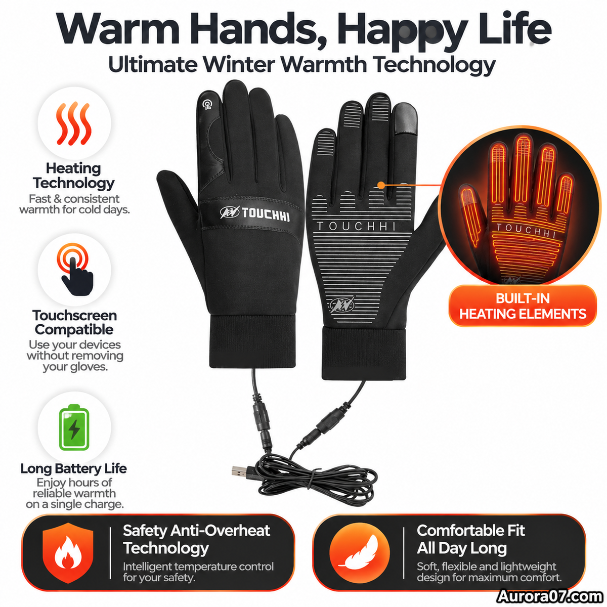 🥳2026 HOT SALE🥳💞50K+ SOLD! 🧤🔥 50% OFF! USB Heated Winter Gloves – warm polyester, textured grip, M–XL sizes. Keep hands cosy for cold-weather walks, cycling & outdoor adventures! 🛡️✅