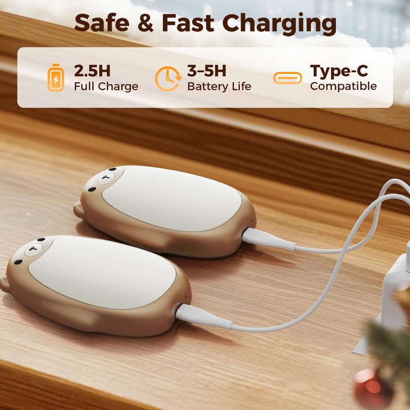 🥳2026 HOT SALE🥳💞50K+ SOLD! 🐻❄️ 50% OFF! Rechargeable Bear Hand Warmers – 3-second heat, 3 temperature settings, magnetic pairing & 2000mAh battery. A cosy winter gift for cold commutes! 🎁💚