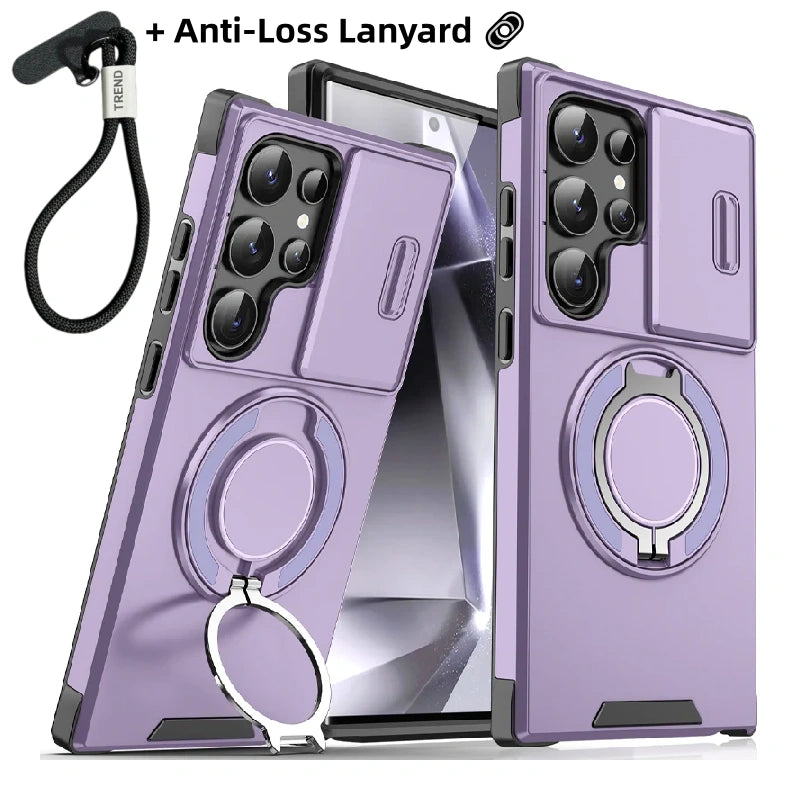 🥳2026 HOT SALE🥳💞50K+ SOLD!🎬🔥 50% OFF! 3-in-1 Magnetic Case for Samsung – Snap & Go Stand + Raised Camera Guard + Full Protection. Your all-in-one daily shield. 🛡️🧲