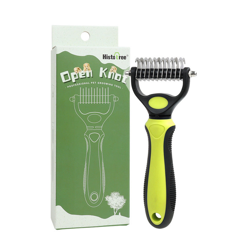 🥳2026 HOT SALE🥳💞50K+ SOLD!🔥💖 50% OFF! Gentle Deshedding Brush for Dogs & Cats – Sharp inner blades cut tangles, rounded tips protect skin. Ergonomic grip, easy to clean. Love the brush, hate the shedding. 🐈🌸