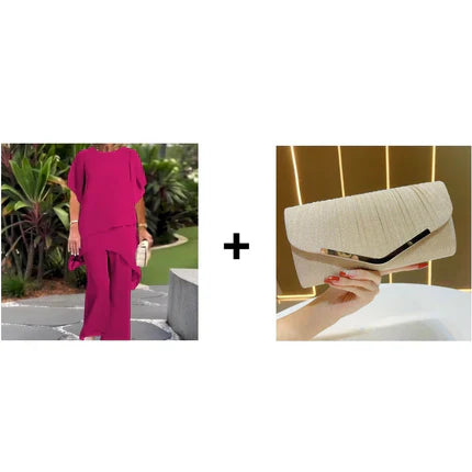 🥳2026 HOT SALE🥳💞50K+ SOLD!👵🌸 50% OFF! Irregular Top & Wide Leg Pants Set – Flattering cut, comfy fit. Unique design, effortless style. Perfect for garden parties or coffee dates. 🌿✨