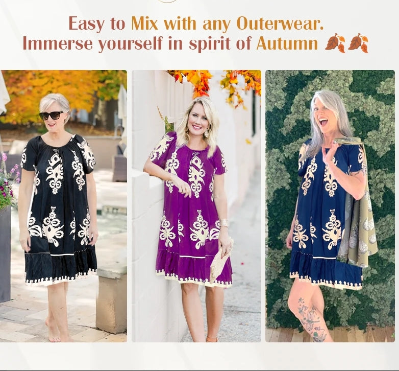 🥳2026 HOT SALE🥳💞50K+ SOLD!🏖️🌺 50% OFF! Multi-Print Square Neck Dress – Bold geometric pattern, easy pull-on style. Dress up with heels or down with flats. Effortless style. 👡🕊️