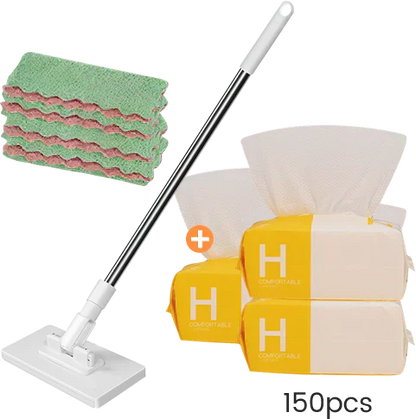 🔥2026 Hot Sale 50% OFF🔥Flat Mop with Stainless Steel Handle, come with Reusable Washable Mop Cloths🏆