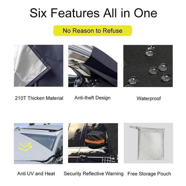 🥳2026 HOT SALE🥳💞50K+ SOLD! 🚗❄️ 50% OFF! Magnetic Car Windshield Cover – 4-layer waterproof, snow & sun shield with reflective strips. All-season protection, no more scraping! 🛡️✅