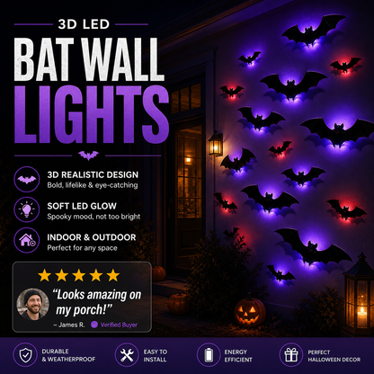 🥳2026 HOT SALE🥳💞50K+ SOLD! 🧛‍♀️🖤 50% OFF! Halloween Bat Wall Stickers – No adhesive needed, peel & stick. Remove without residue – perfect for doors, windows & walls! 🪟✅