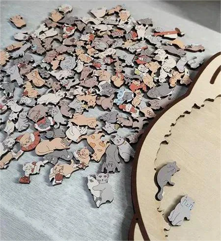 🥳2026 HOT SALE🥳💞50K+ SOLD!🐱🧩 50% OFF! 135‑Piece Cat Shaped Wooden Jigsaw – Morandi colours, artistic frame. Premium wood, calming & collectible. A gift for cat lovers! 🎨✨