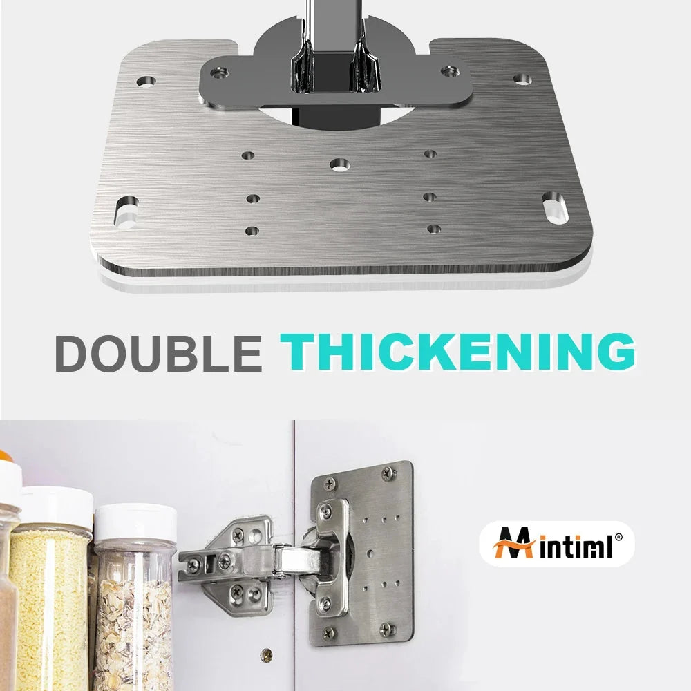 🥳2026 HOT SALE🥳💞50K+ SOLD! 🔧🚪 Hinge Repair Plate – fixes loose, broken cabinet hinges fast. Stainless steel plate reinforces stress points – no more sagging doors! Easy DIY install, includes screws. 💪✅