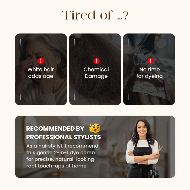 🥳2026 HOT SALE🥳💞50K+ SOLD! ✨2-in-1 Convenient Hair Dye Comb For Gray Hair（50% OFF）