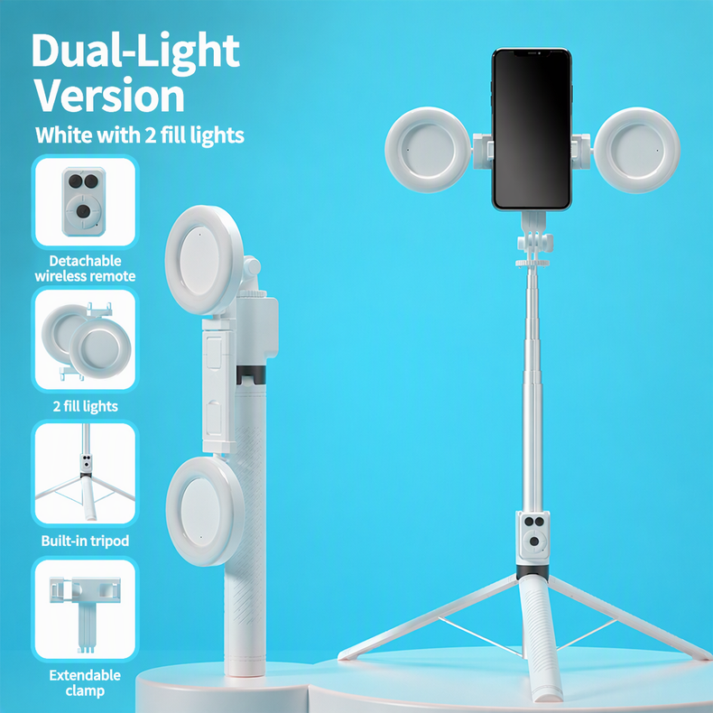 🥳2026 HOT SALE🥳💞50K+ SOLD! 📱🤳 50% OFF! 180cm Smart Face-Tracking Selfie Stick – 360° auto follow, dual fill lights & built-in camera. Stay in frame for live streaming & videos! 🛡️✅