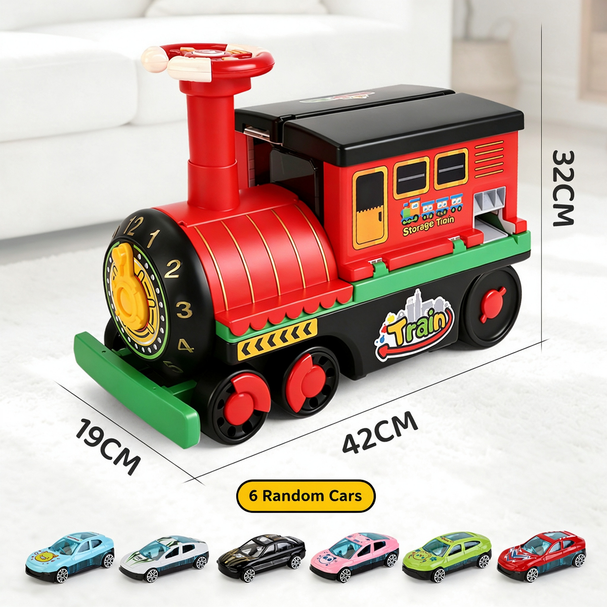 🥳2026 HOT SALE🥳💞50K+ SOLD! 🚂🎁 50% OFF! Large Rideable Toy Train – 4 play modes: push, pull, sit & play. Includes 6/12 die-cast cars & storage wagons. Safe, sturdy, ages 4-6. Perfect Christmas gift! 🛡️✨