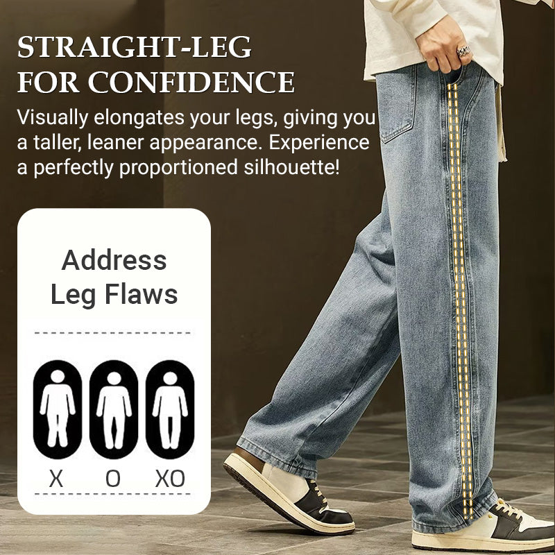 🥳2026 HOT SALE🥳💞50K+ SOLD!💥🕊️ 50% OFF! Men's Loose Straight Jeans – Roomy & relaxed all day! Easy elastic waist, no tight squeeze. Classic straight leg, moves with you. Perfect for everyday wear. 👖✨