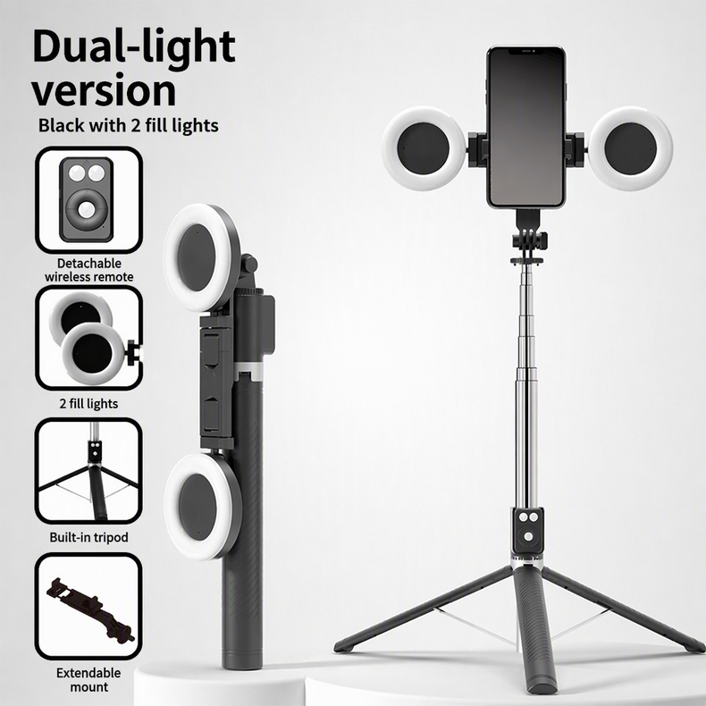 🥳2026 HOT SALE🥳💞50K+ SOLD! 📱🤳 50% OFF! 180cm Smart Face-Tracking Selfie Stick – 360° auto follow, dual fill lights & built-in camera. Stay in frame for live streaming & videos! 🛡️✅