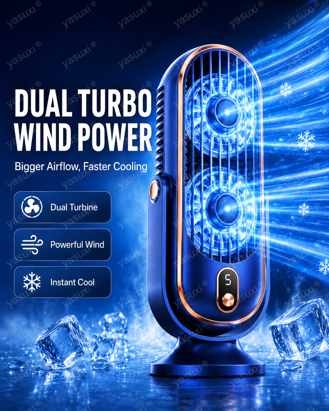 🥳2026 HOT SALE🥳💞50K+ SOLD!💨🌙 50% OFF! Portable Table Fan – 5 speeds, ultra‑quiet, gentle breeze. Perfect for bedroom or office. Stay cool without noise! 😴✨