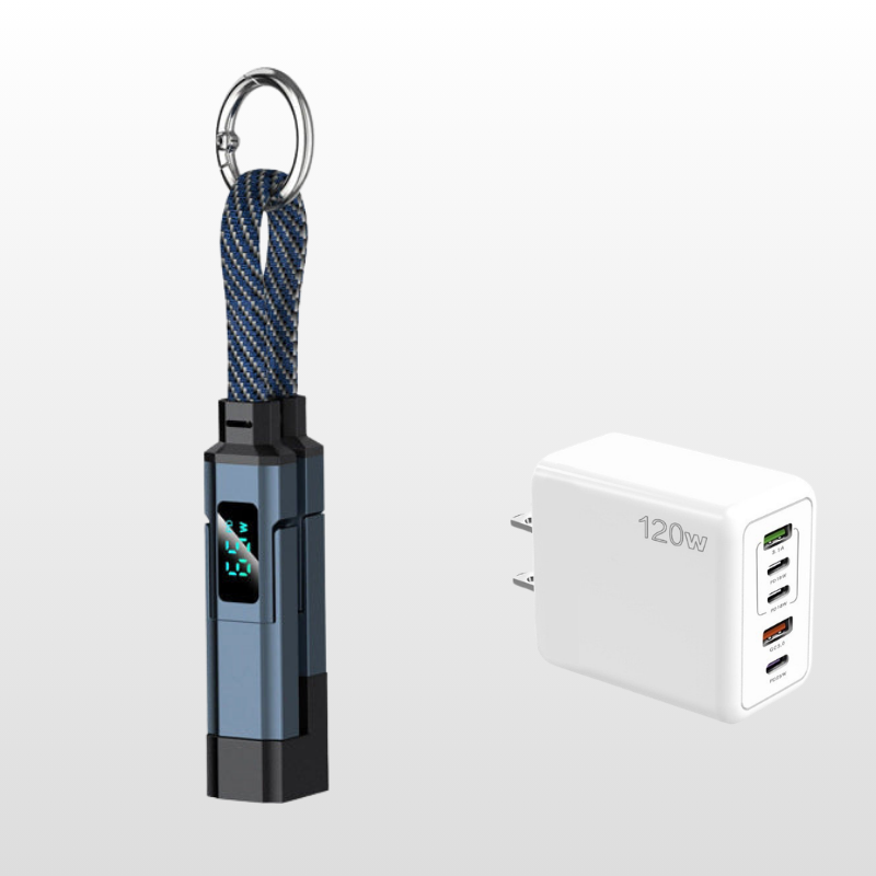 🥳2026 HOT SALE🥳💞50K+ SOLD!📊🔌 50% OFF! 4‑in‑1 Keychain Charger – Built‑in digital wattmeter, zinc alloy core. Supports 65W+27W. Never guess charging speed again. A pocket‑sized power station! 💎🔄